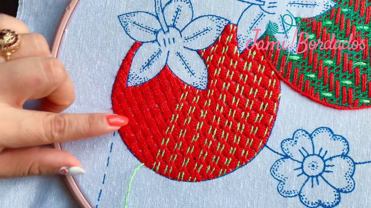 78. Bordado Fantasía Jitomate 2 / Hand Embroidery Tomato with Fantasy Stitch