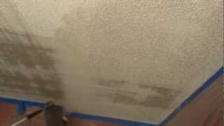 como quitar el tirol del techo como quitar la textura del techo - YouTube