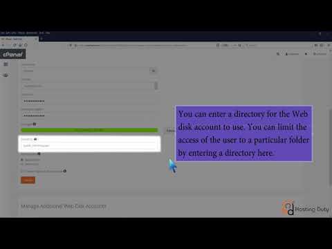 How to Create an Additional Web Disk Account in cPanel with HostingDuty