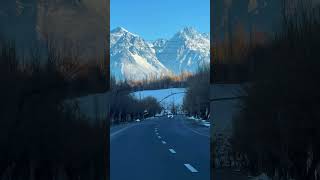 LocationA beautiful Road #roadtrip #reels #wintervibes #travel #mountains #snowpeak
