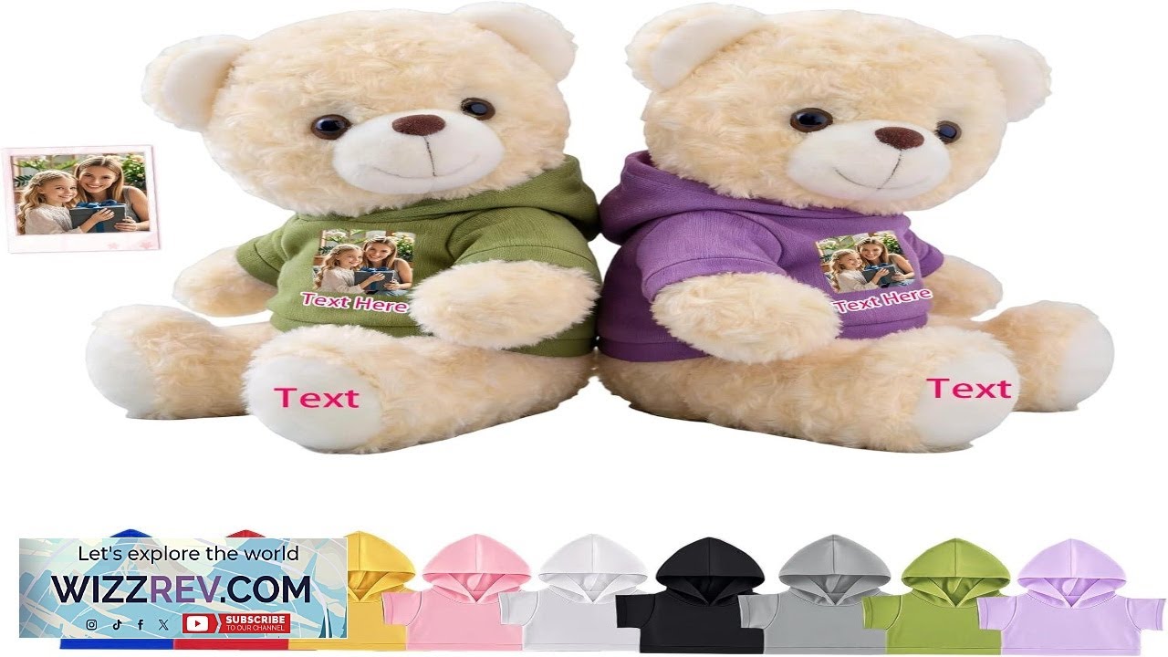 Personalized Hugging Teddy Bears with Text Photo Custom Teddy Bear with Clothes
