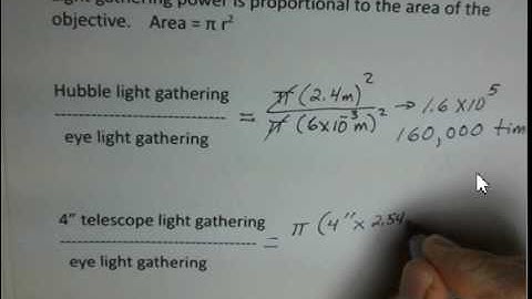 Telescope Light Gathering Power Compared to Human Eye