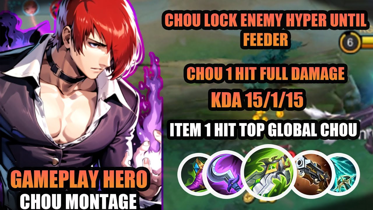 Gameplay Chou Combo Ulti + Flicker!! Tutorial Chou !! Chou Freestyle !! Mlbb~Mobile Legends