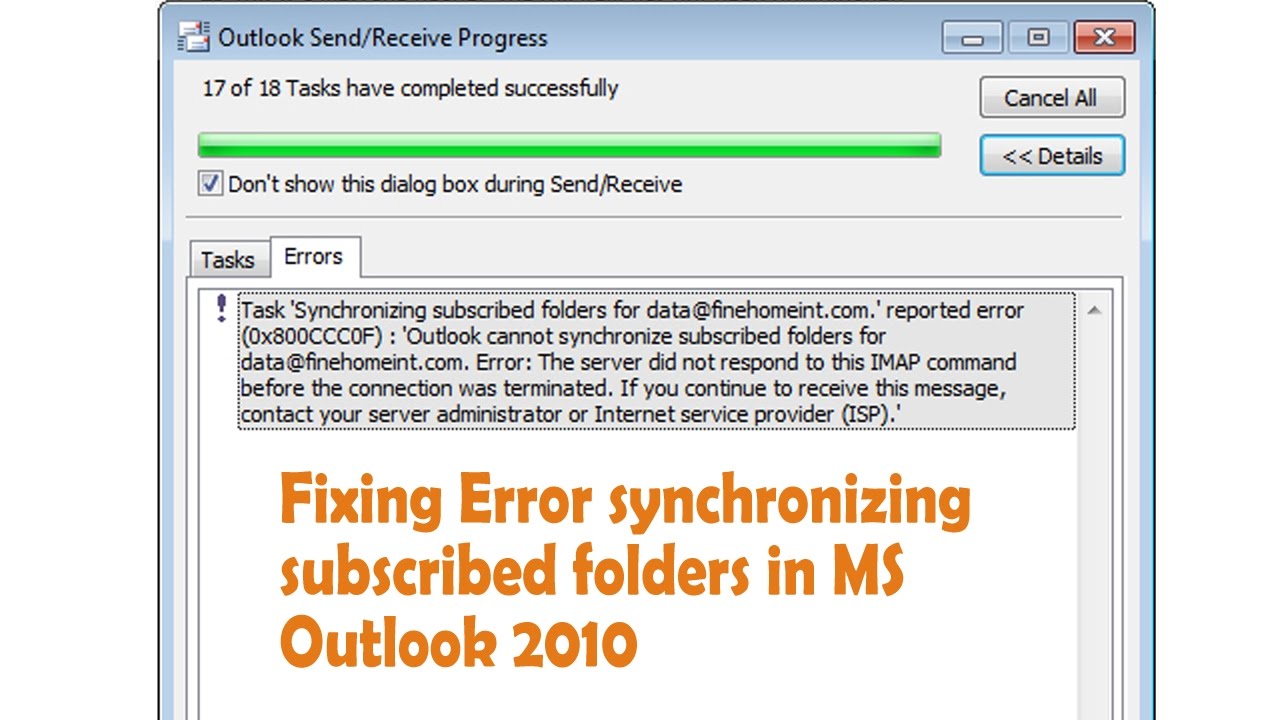 Send receive Outlook. Outlook Error cannot send this item. Receive send message