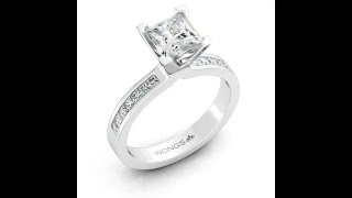 Princess Cut Diamond Shoulder Set Engagement Ring