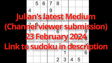 Sudoku solution – Medium level submitted by Julian 23 February 2024
