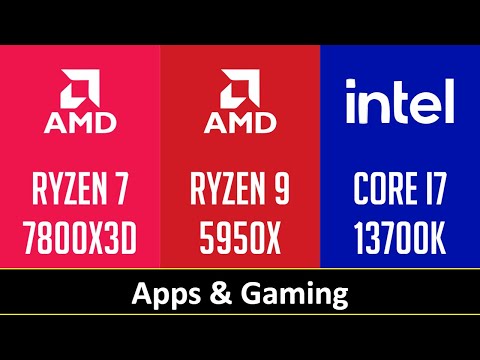 RYZEN 7 7800X3D vs RYZEN 9 5950X vs CORE I7 13700K - Apps & Gaming