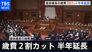 国会議員歳費２割カット半年延長 改正法が成立