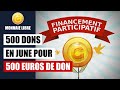 Vidéo monnaie libre : 500 dons en june pour 500 euros de don