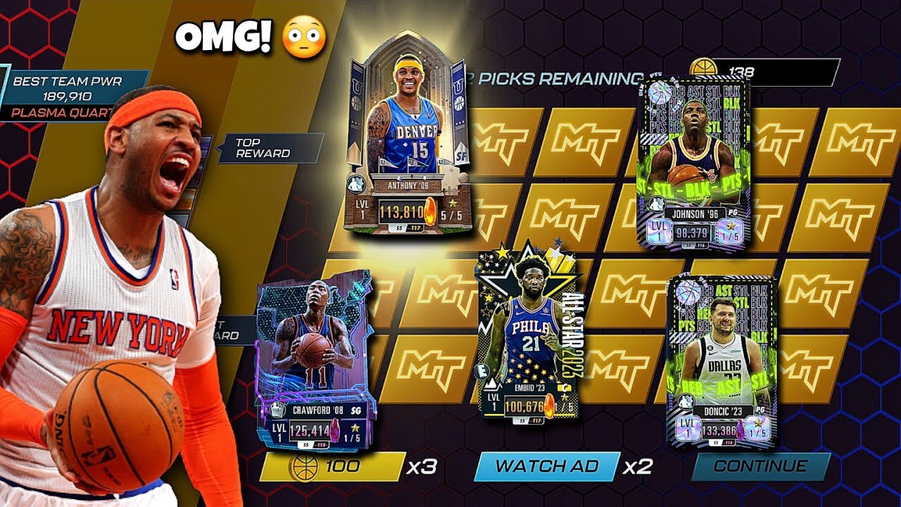 CLAIMING FREE HIGH TIER CARDS FROM CATALOG FT CAMELO ANTHONY, MAGIC ...