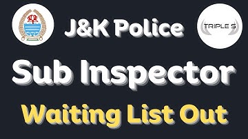 J&K Police Sub Inspector Waiting List Out