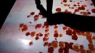 Wedding reception entrance with interactive floor rentals by Chance Global Solutions