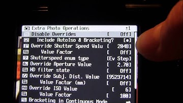 CHDK for the Canon SX40 HS : Extra Photo Operations - Step One - Disable Overrides