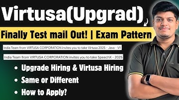 🔥Virtusa(UpGrad) Test Mail Out! | Java/SpeechX | Hiring Same or Different |Virtusa Exam Pattern 2025