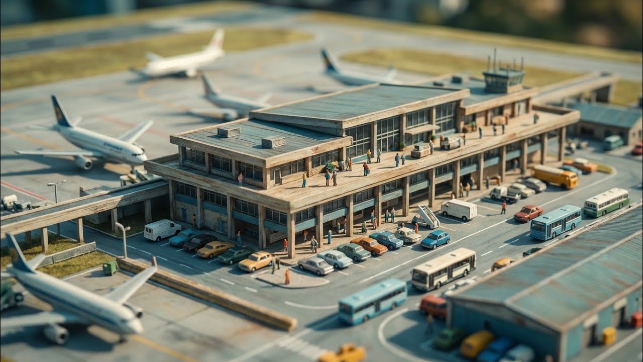 Cinematic Flight Journey ✈️ Miniature Diorama Style