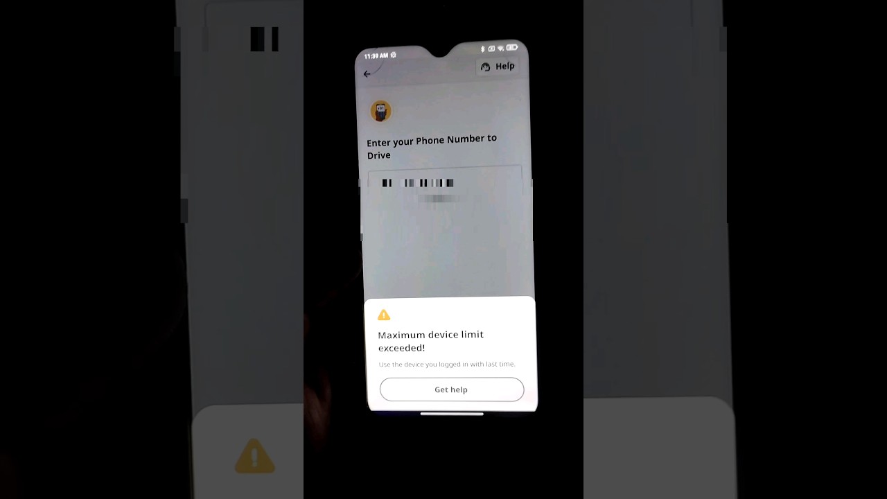 Maximum device limit exceeded! Rapido captain app problem