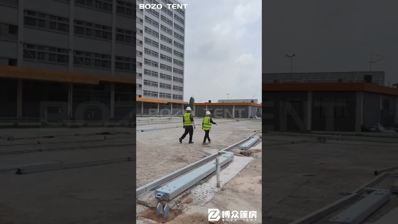 A 20×40m tent is being installed for company events. 