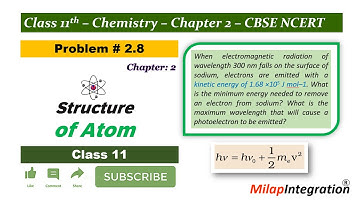 Problem 2.8 Class 11 Chemistry | Photoelectric Effect Numerical | Work Function