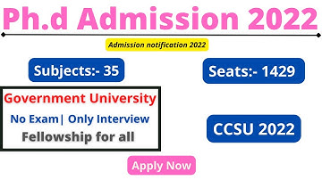 phd admission 2022  govt universities |latest phd form |ccsu phd entrance exam 2022 @theteacherexam