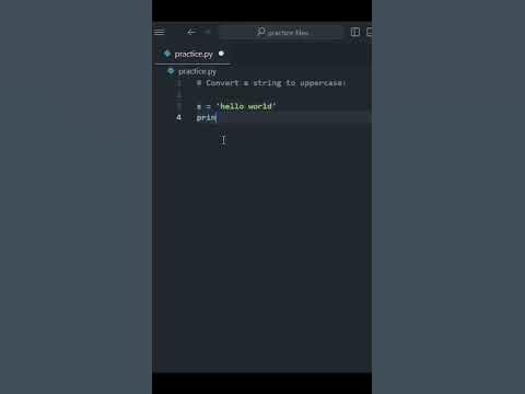 Convert a string to uppercase | #python #pythonprogramming#coding# ...