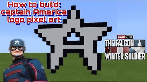 How to build: Captain America’s logo pixel art from falcon and the winter soldier in Minecraft