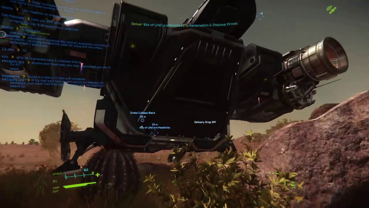 Just a video showing a bug with the Cutlass Black in Star Citizen ...