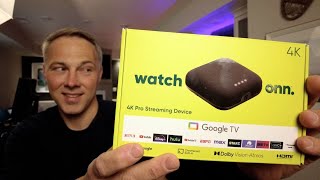 onn 4k pro streaming device unboxing and 1st look