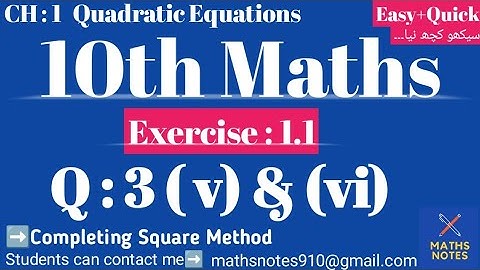 10thMaths |Quadratic Equations by completing square Method | ch#1 Ex#1.1 Q#3 v) 3x²×7x, iv)x²-2x-195