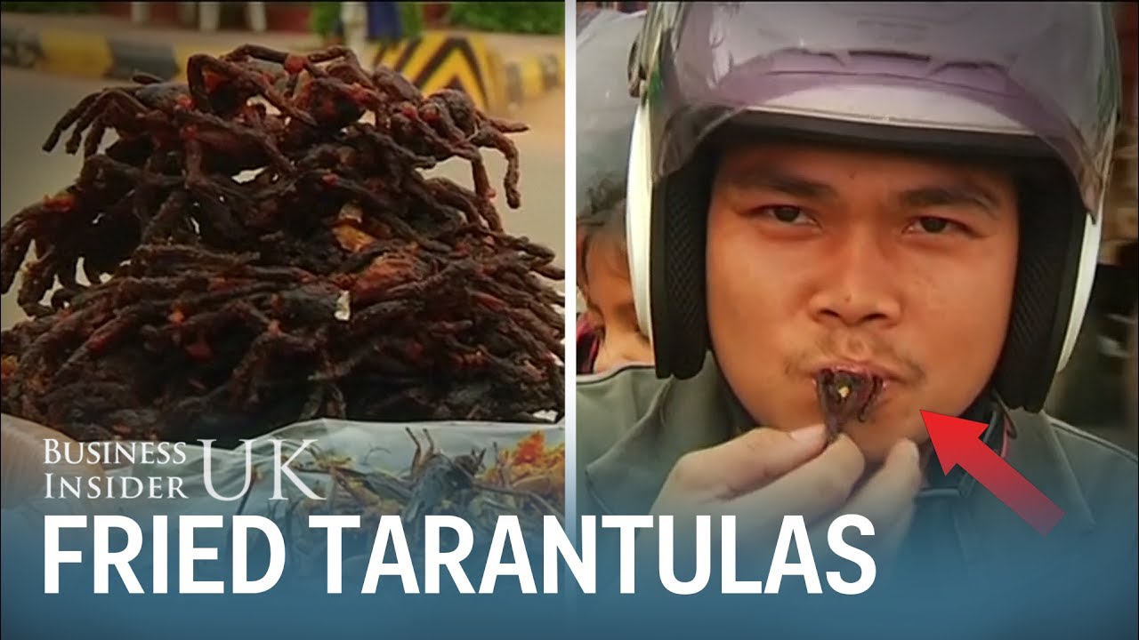 Deep fried tarantula is a delicacy in Cambodia with vendors selling up
