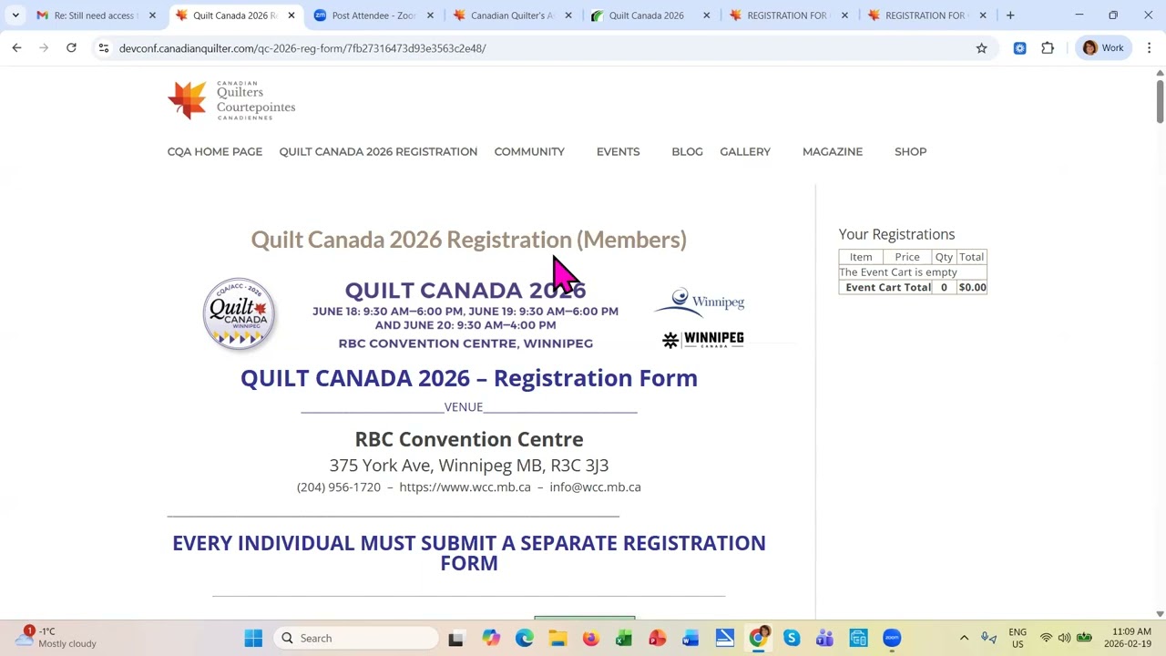 Quilt Canada 2026 -How to Register