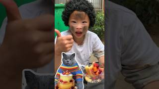 Thumbnail for Share Fruit Cake🍰✨, Get More Smiles🤗 | Don’t Waste Food #funnycat #catmemes #trending