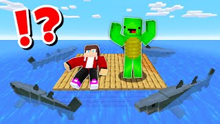 JJ and Mikey SURVIVE on ONE RAFT CHALLENGE in Minecraft / Maizen animation