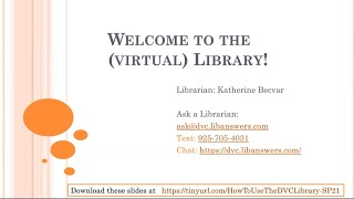 Details CSW SP21 How to use the DVC Library News