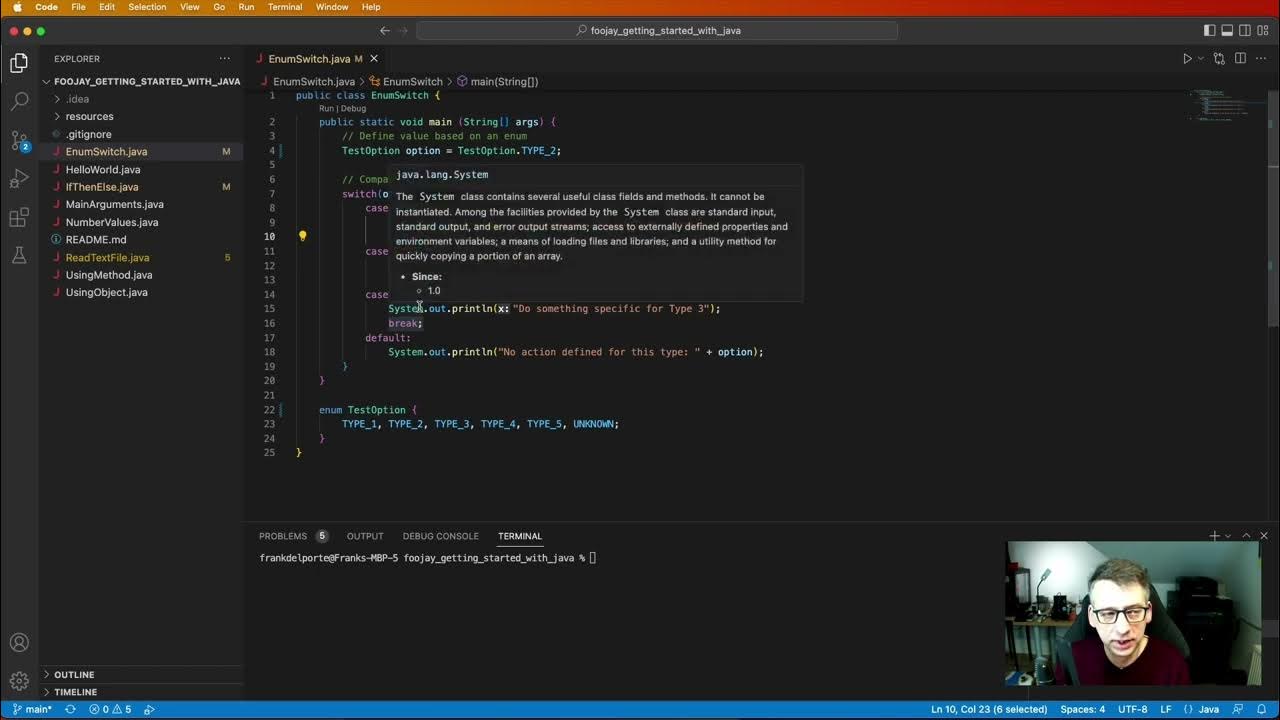 Foojay - Getting Started With Java - 06. Enum and Switch - YouTube