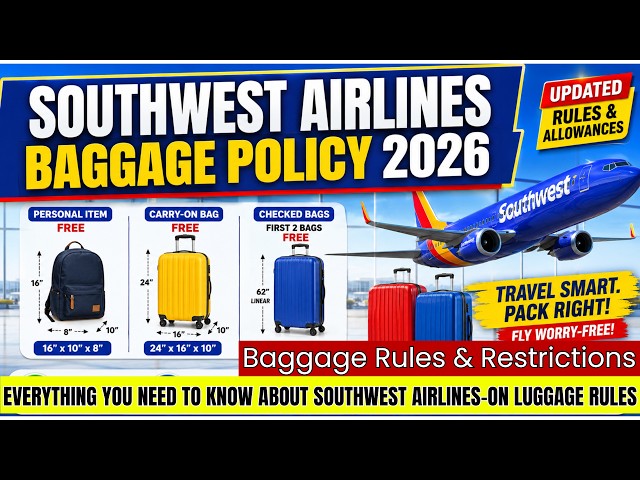 Southwest Airlines Baggage Policy 2026 | New Bag Rules, Fees & Carry-On Limits Explained!