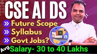 CSE AI DS Course Details in Hindi, Future Scope Job Opportunities, Govt Jobs, Salary Syllabus #btech