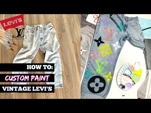 HOW TO CUSTOM PAINT VINTAGE DENIM, LOUIS VUITTON MONOGRAM JEANS