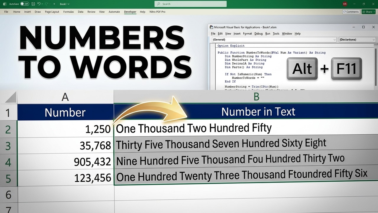 How to Convert a Number into Text in Excel - YouTube