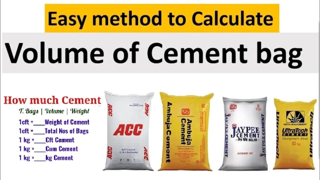 How to Calculate the Volume of Cement Bag. Volume of 50kg