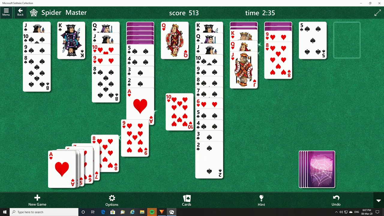 tips for playing two suit spider solitaire
