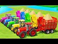 SPECIAL SUGAR CANE HARVEST WITH 5x COLORED JOHN DEERE &amp; VALTRA TRACTORS - Farming Simulator 22