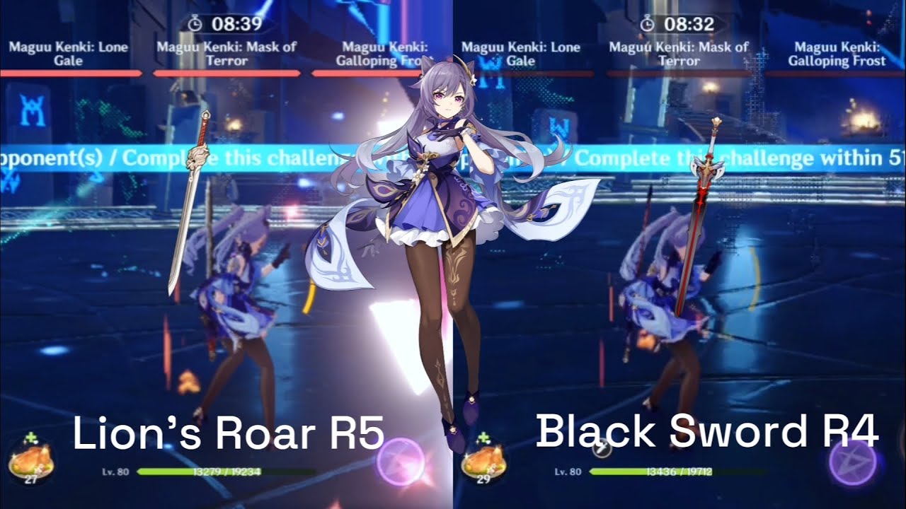 C1 Keqing with Lion's Roar vs Black Sword Spiral Abyss YouTube