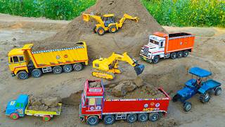 Jcb 3Dx Mud Loading Tata Tippers Ashok Leyland Dumpers Pickup And Swaraj 855 Fe Tractor