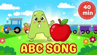 ABC Phonics Song Compilation for Kids 🚂🐯🍎 Learn Alphabet A-Z with Animals, Fruits, Trains & More