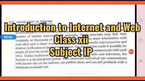 Introduction to Internet and Web Class xii  Subject IP
