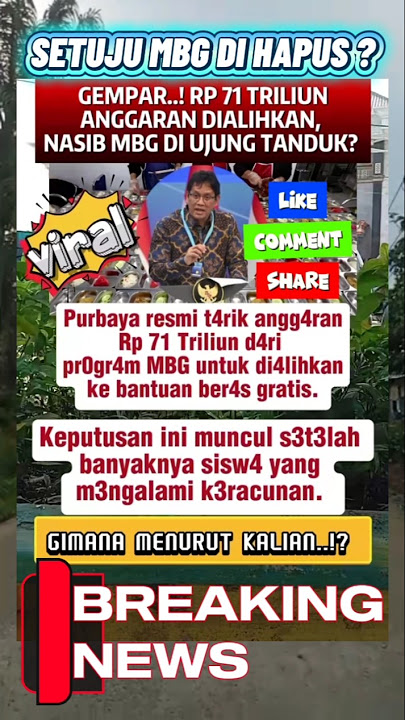 71 Triliun Dicabut‼️ Nasib MBG di Ujung Tanduk 😱#BeritaTerkini #MBG #Purbaya #IsuPanas #Shorts