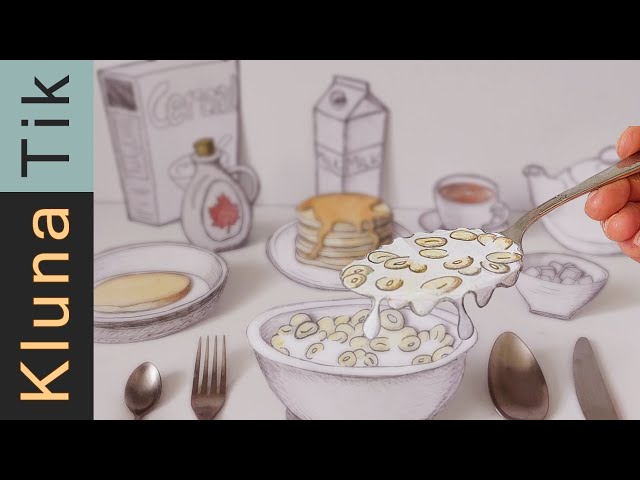 I Drew an American Breakfast… Then I Ate It (ASMR)