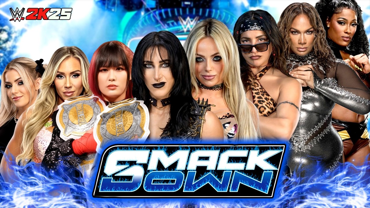 Рея Рипли, Айо Скай, Шарлотта и Алекса против Лив Морган, Ракель, Нии Джакс и Лэша - WWE SMACKDOW...