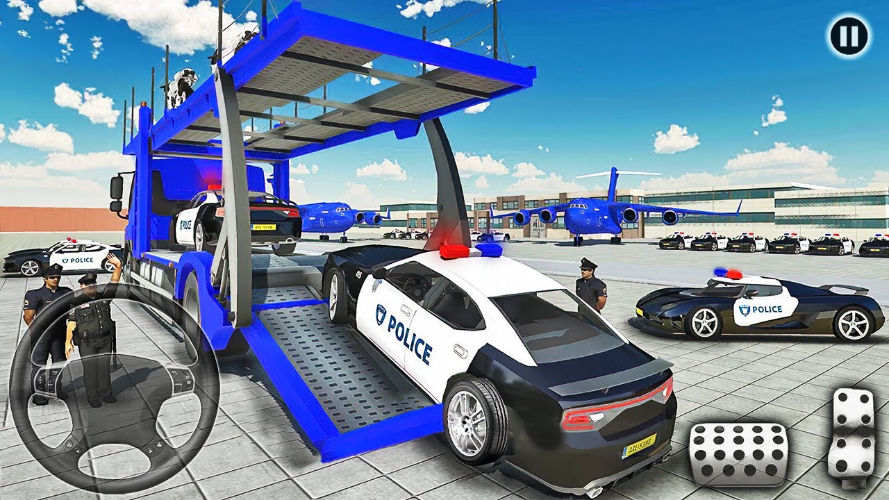 Transporting Police Car in Cargo Plane - Police Car Transporter Simulator - Android Gameplay