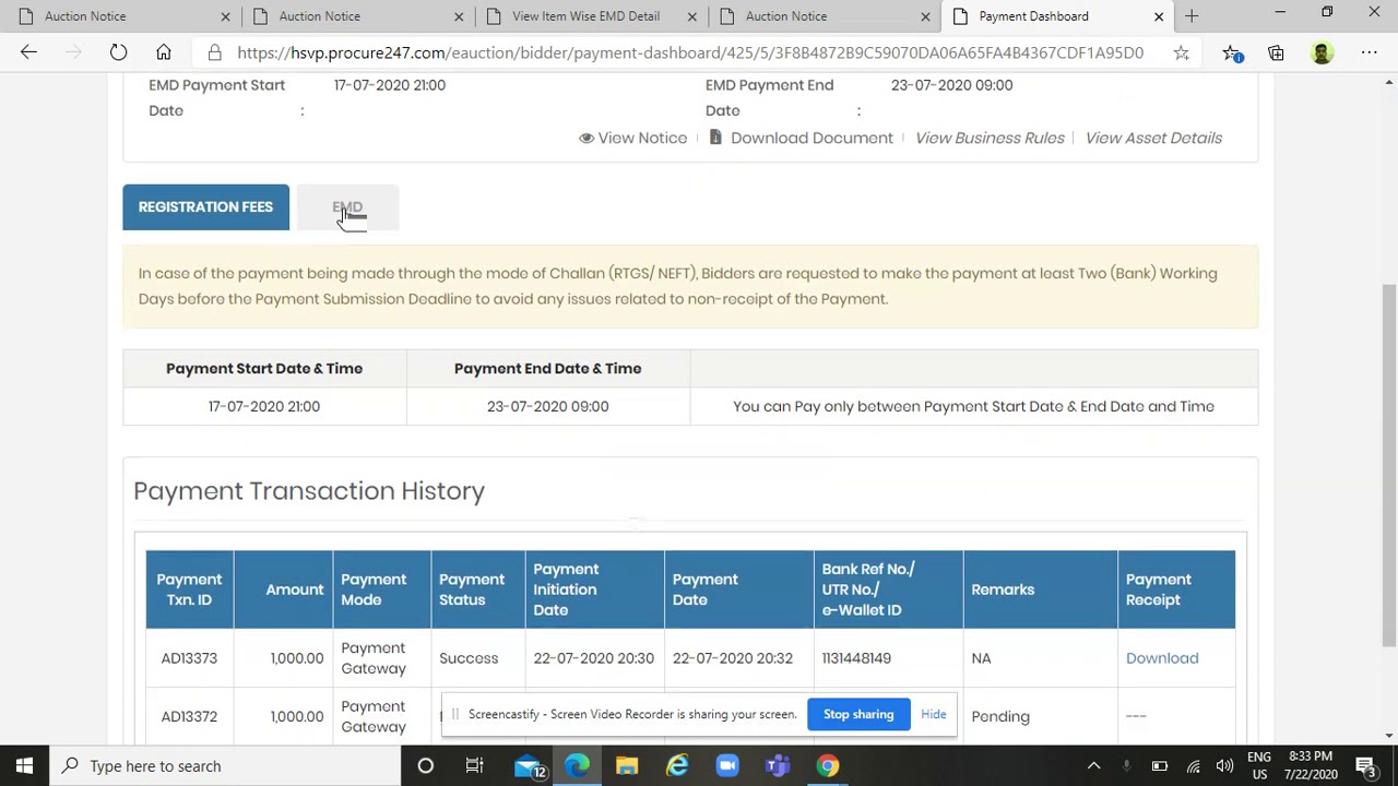 HUDA plot E-Auction, Part 2 payment demo, HSVP E AUCTION DEMO VIDEO